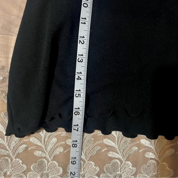 Grunge Cut-Out Black Ruffle Trim Cropped Women's Top -Size S -TP35 - Picture 7 of 8